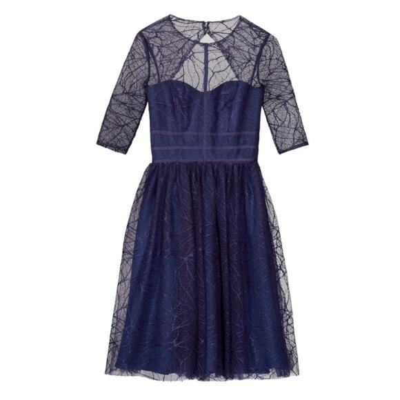 Monique Lhullier Navy Lines Dress 8 - Picture 3 of 14